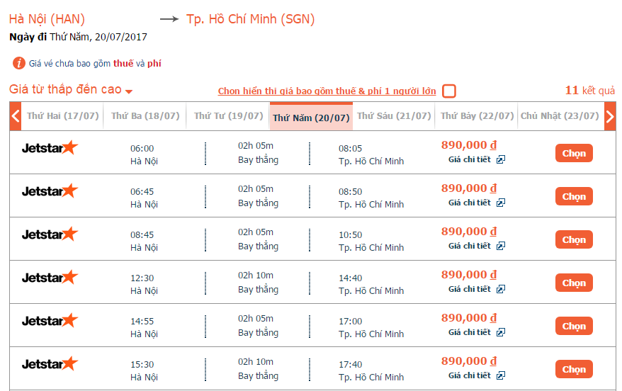 Vé máy bay giá rẻ Jestar đi Sài Gòn