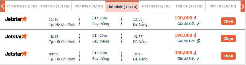 Vé máy bay Jetstar Pacific từ Sài Gòn đi Đà Nẵng tháng 10 khứ hồi 2