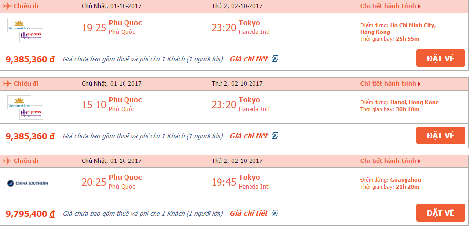 Vé máy bay Phú Quốc đi Tokyo 1
