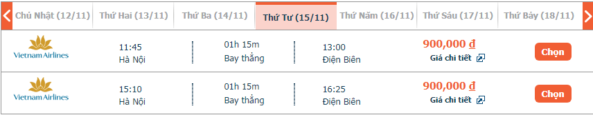 vé máy bay Vietnam Airlines Hà Nội đi Điện Biên 1