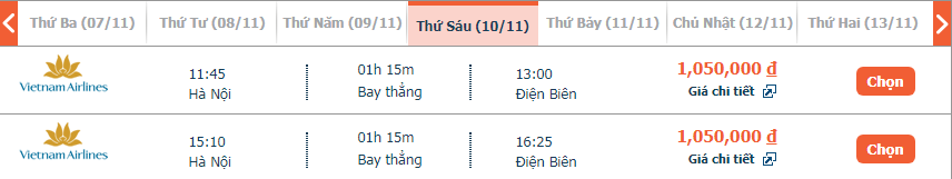 Vé máy bay Vietnam Airlines Vinh đi Điện Biên 2