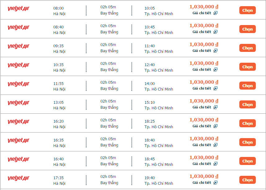 Vé máy bay đi Sài Gòn Vietjet giá rẻ