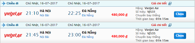 Vé máy bay Thanh Hóa đi Đà Nẵng 