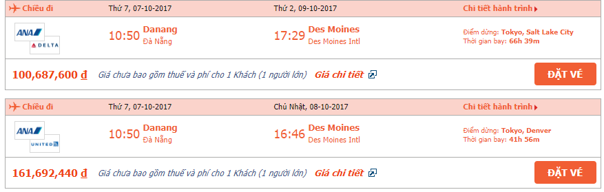 vé máy bay đi Iowa