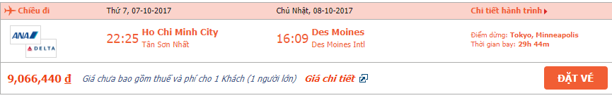 vé máy bay đi Iowa