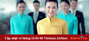 Cập nhật vé tháng 12 -01 -02 của hãng hàng không Vietnam Airlines