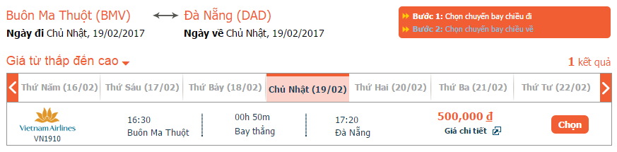 Vé máy bay Đà Nẵng đi Buôn Ma Thuột