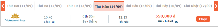Đặt vé máy bay Chu Lai đi Hà Nội 1