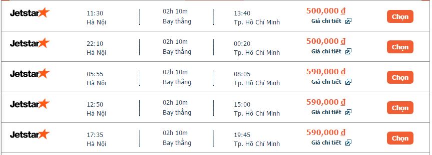 đặt vé máy bay Hà Nội đi Sài Gòn Jetstar 3