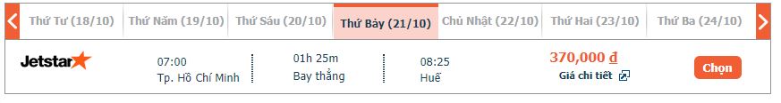 đặt vé máy bay Huế đi Sài Gòn Jetstar khứ hồi 3
