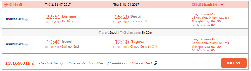 Đặt vé máy bay Korean Air đi Nhật Bản thế nào?3