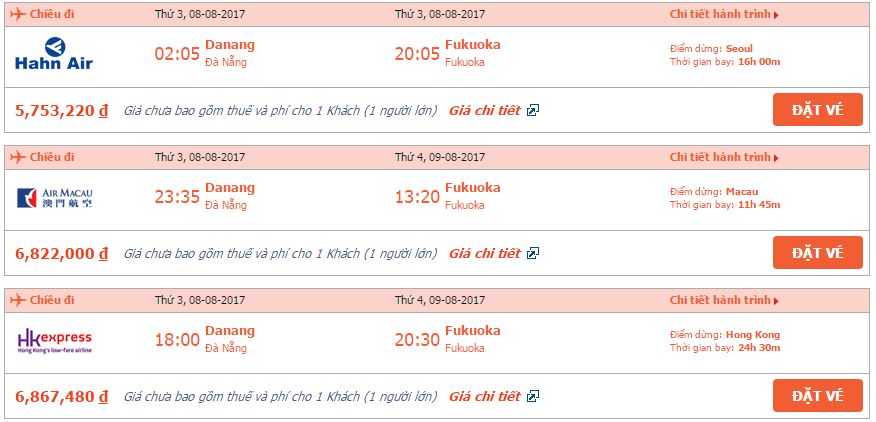 Đặt vé máy bay từ Đà Nẵng đi Fukuoka giá rẻ 1