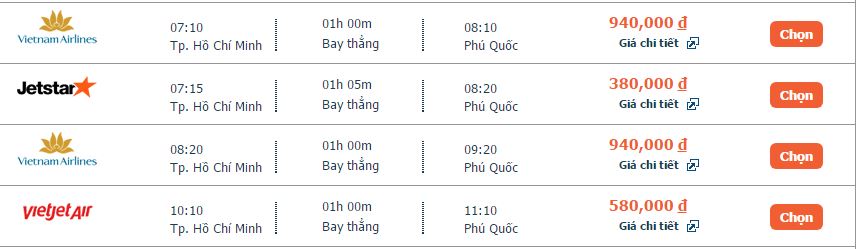 giá vé máy bay Đà Lạt đi Phú Quốc tháng 10 5