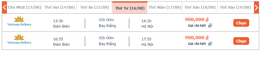Săn vé máy bay Vietnam Airlines Điện Biên đi Hà Nội giá rẻ 1
