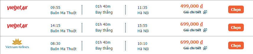 Vé máy bay Buôn Ma Thuột đi Hà Nội khứ hồi giá rẻ - 1