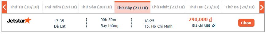 Vé máy bay Đà Lạt đi Sài Gòn Jetstar khứ hồi 2