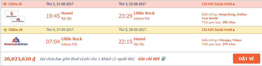 vé máy bay đi Arkansas