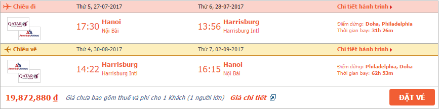 vé máy bay đi Harrisburg