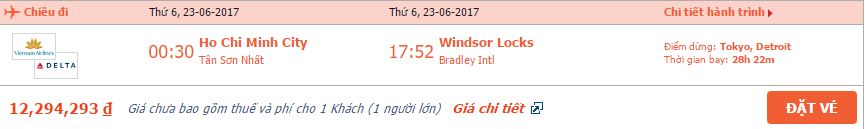 Vé máy bay Hà Nội – Hartford