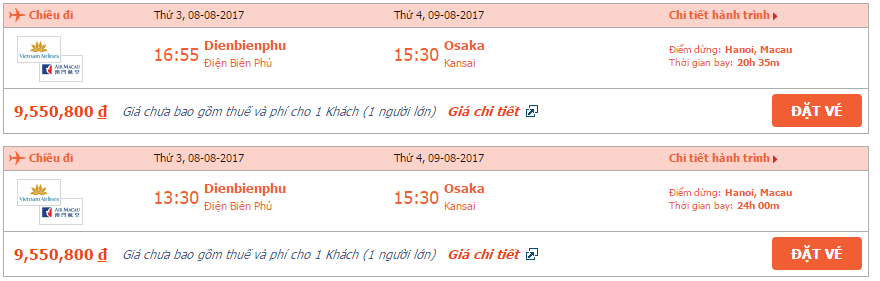Vé máy bay Điên Biên đi Osaka giá rẻ 1