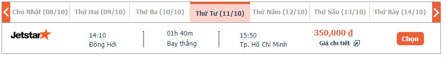 vé máy bay Đồng Hới đi Sài Gòn Jetstar khứ hồi 2