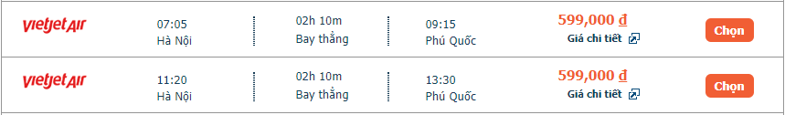 Vé máy bay Hà Nội đi Phú Quốc tháng 1 2