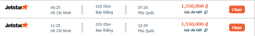 Vé máy bay Hồ Chí Minh đi Phú Quốc tháng 3 3