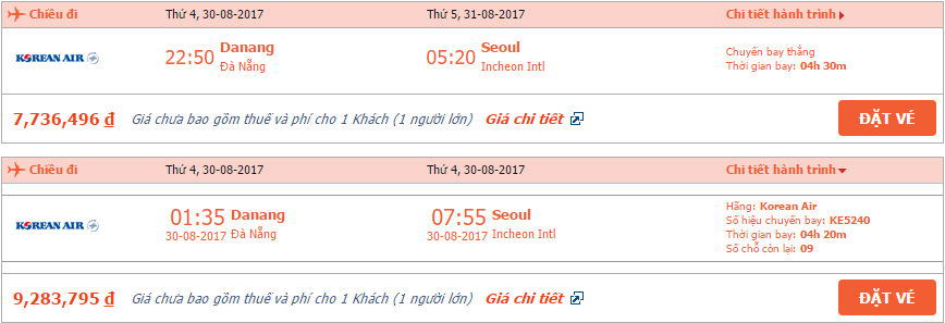 Vé máy bay Korean Air Đà Nẵng đi Hàn Quốc 1