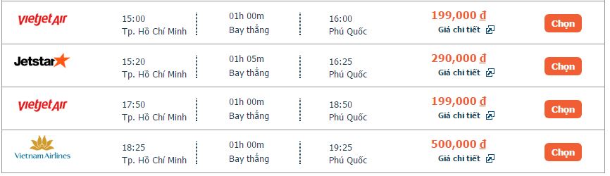 Vé máy bay Pleiku đi Phú Quốc tháng 10 5