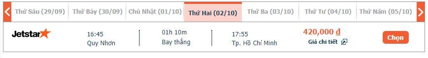 vé máy bay Quy Nhơn đi Sài Gòn Jetstar 2
