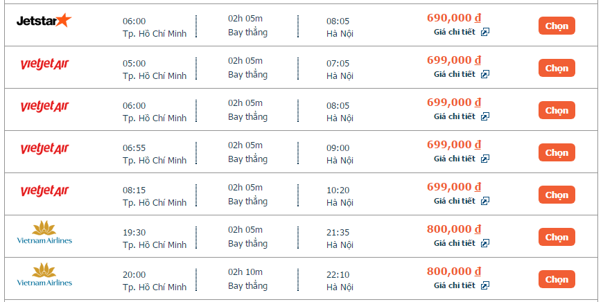 Vé máy bay Sài Gòn đi Hà Nội tháng 9 3