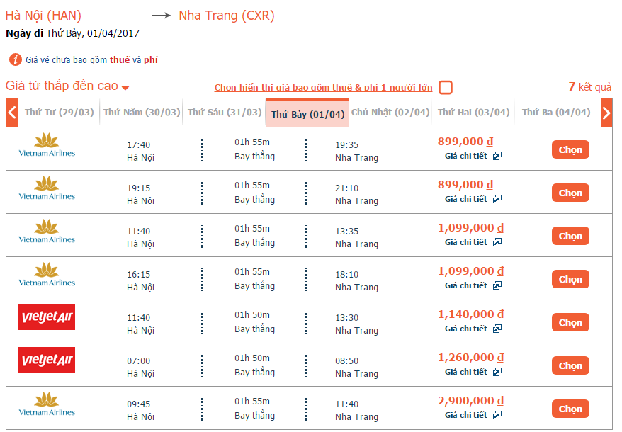 vé máy bay từ Hà Nội đi Nha Trang