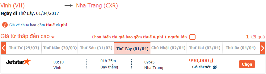 Vé máy bay từ Vinh đi Nha Trang