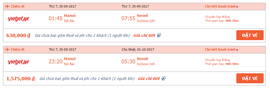 Vé máy bay VietJet Air Hà Nội đi Hàn Quốc 2