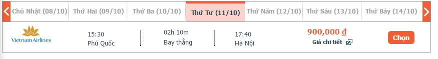 vé máy bay Vietnam Airlines Cần Thơ đi Phú Quốc khứ hồi 4