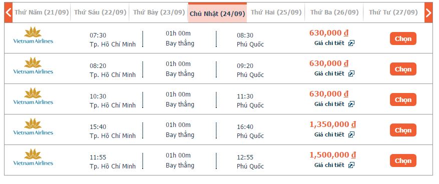 đặt vé máy máy bay Vietnam Airlines Đà Nẵng đi Phú Quốc khứ hồi 3