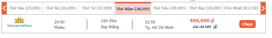 vé máy bay Vietnam Airlines Pleiku đi Phú Quốc khứ hồi 2